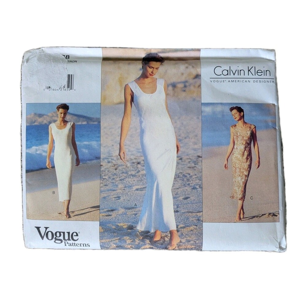 Vintage 90s Vogue 1588 Calvin Klein Pattern Size 6-8-10 Carolyn Bessette Kennedy